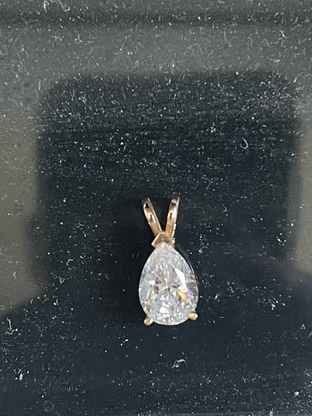 Classic Pear-Cut Cubic Zirconia Pendant in Gold